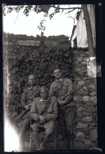 Three Italian motorcyclists, Bitola 1916